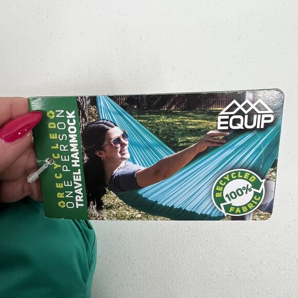 Equip One Person 100% Recycled Nylon Travel Hammock Green Breathable Fast Drying - Picture 4 of 11